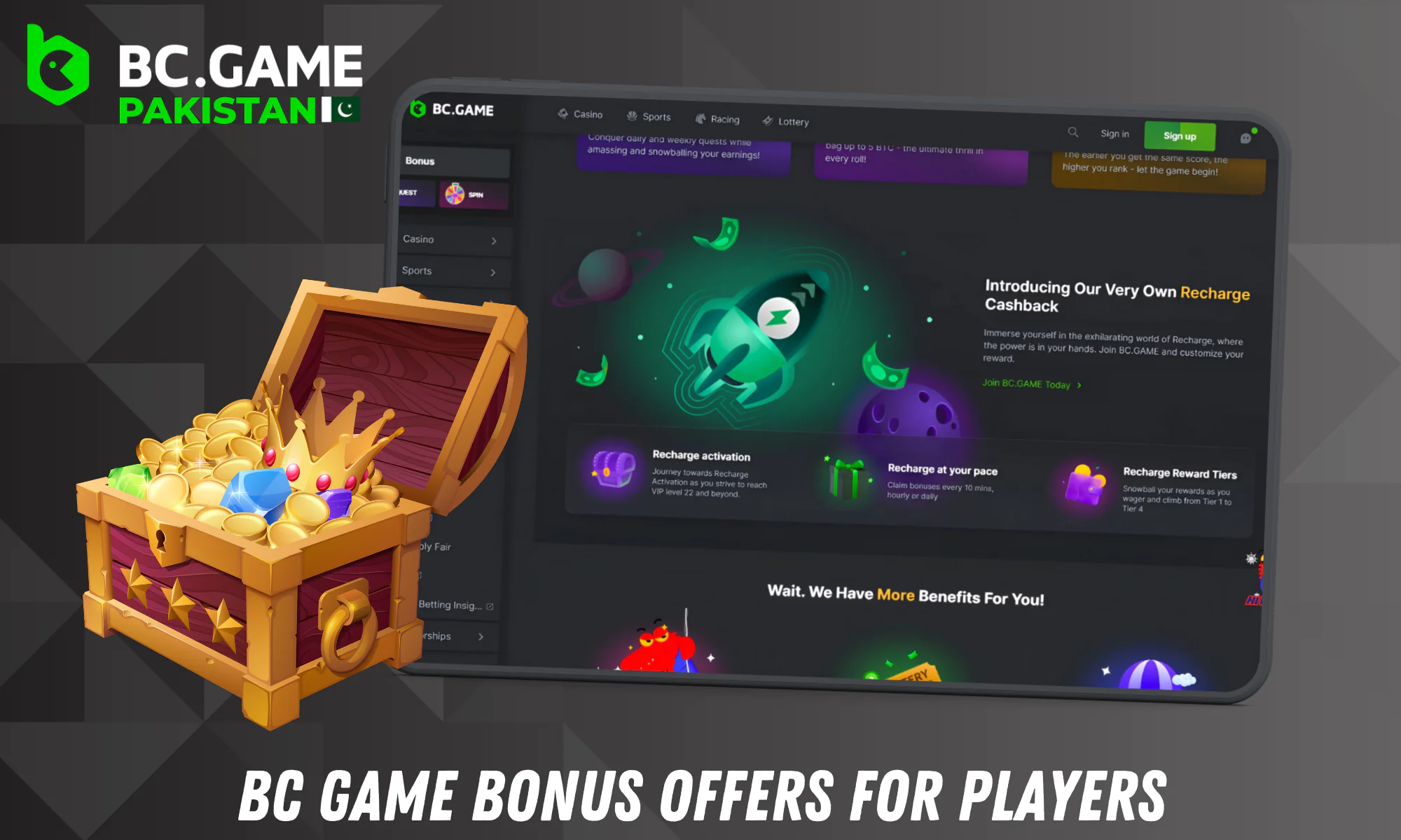 BC Game offers Pakistani players a dozen bonuses to choose from
