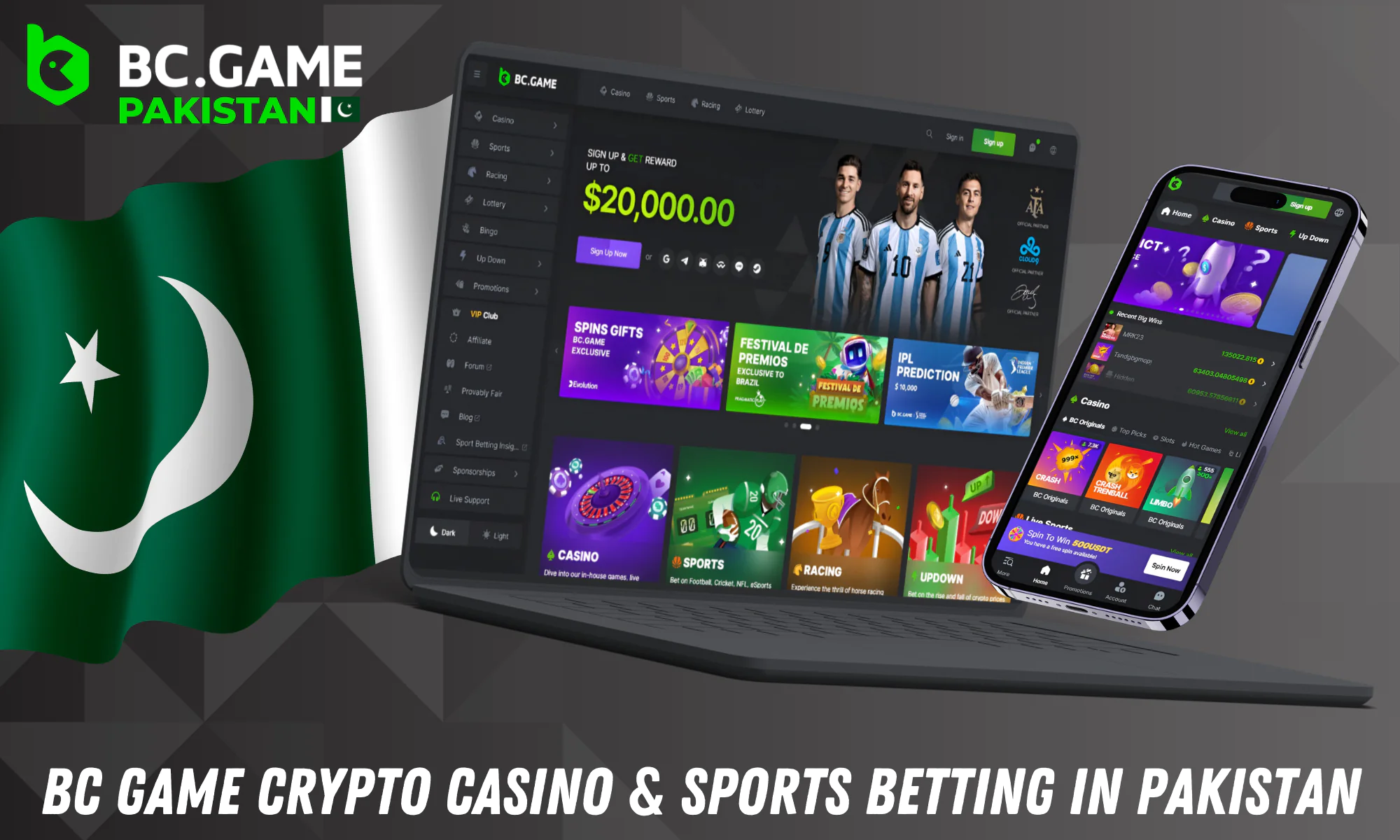 BC Game is a cryptocurrency casino website for players from Pakistan