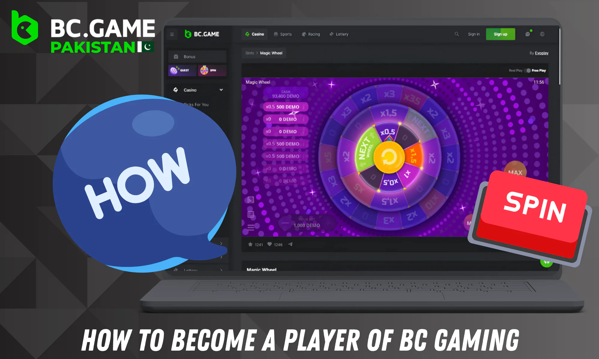 Detailed step-by-step instructions on how to start playing BC.Game