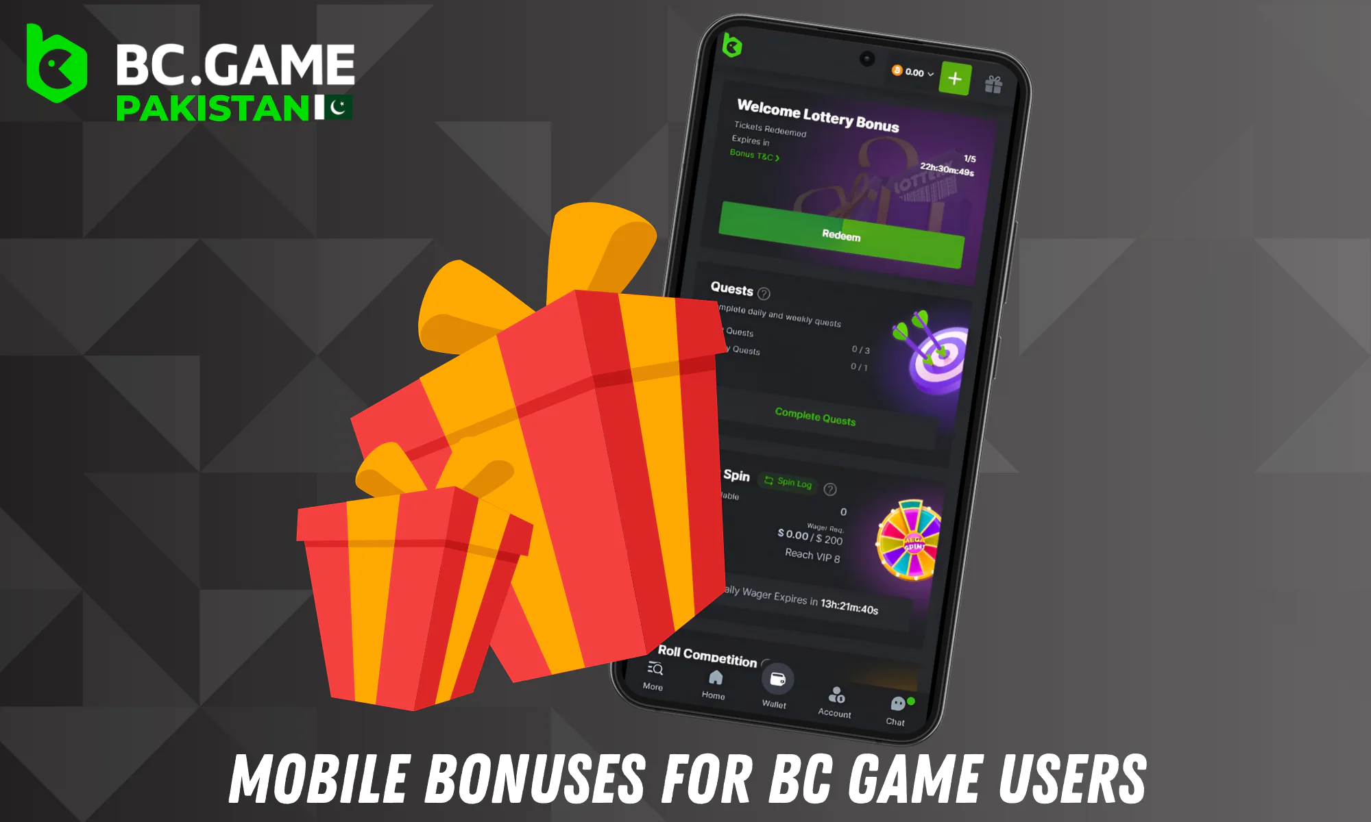 Bonuses offered in the BC Game app