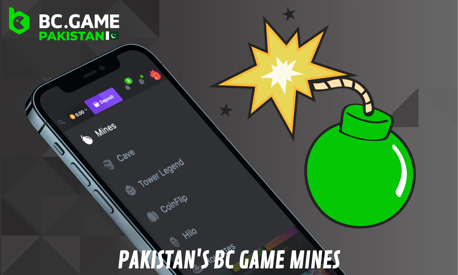 Mines for players from Pakistan at BC Game