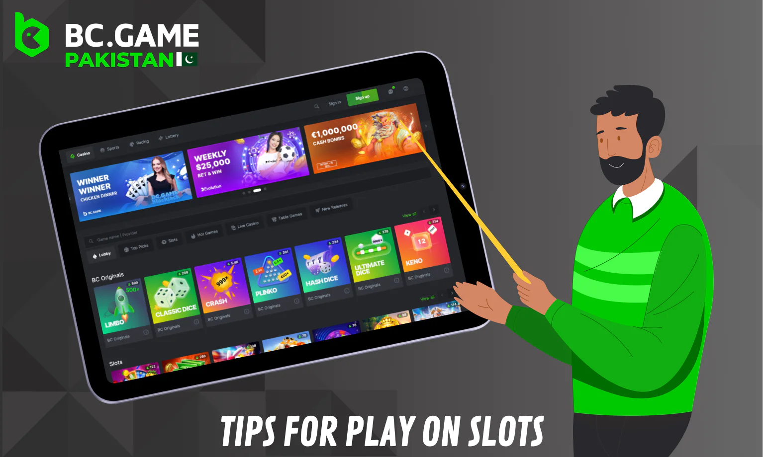 Tips for players from Pakistan, how to play slots - BC Game