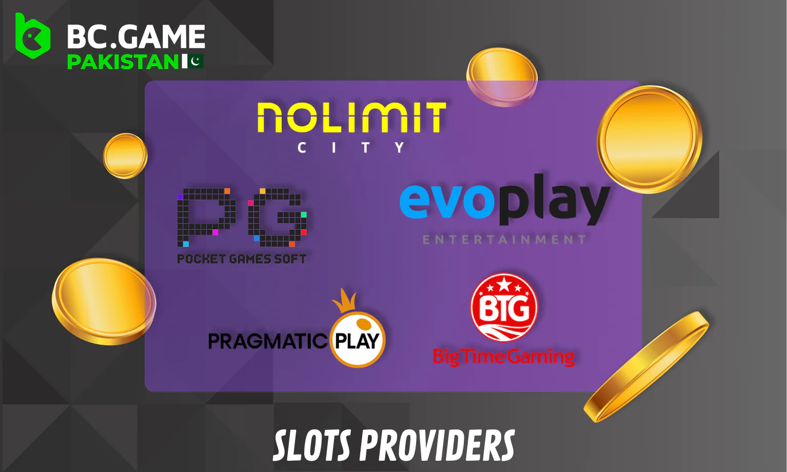 Providers of slots at BC Game for players from Pakistan