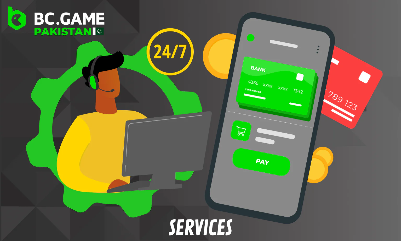 Custommer support and financial transactions services at BC Game Pakistan