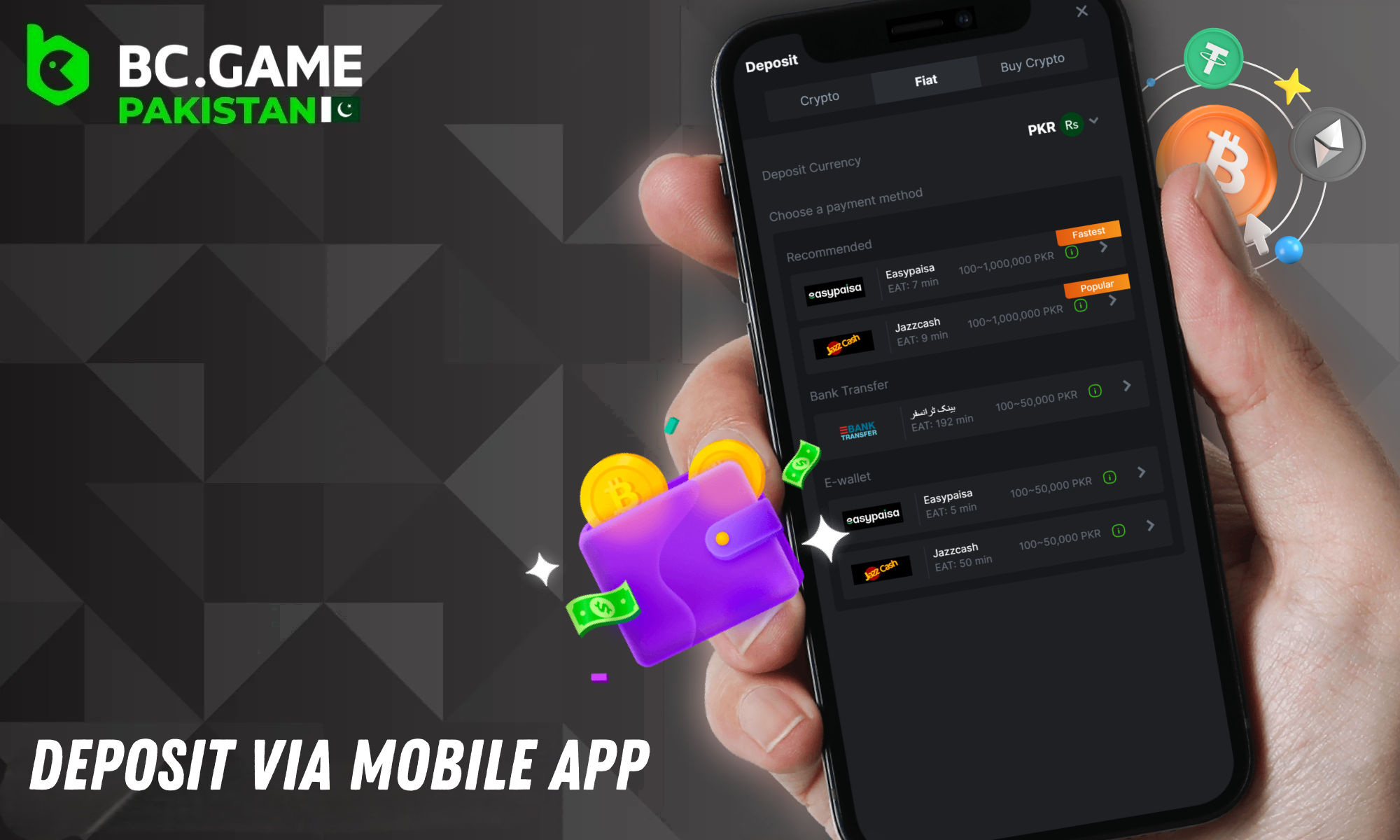 Guide to depositing funds through the BC Game mobile app