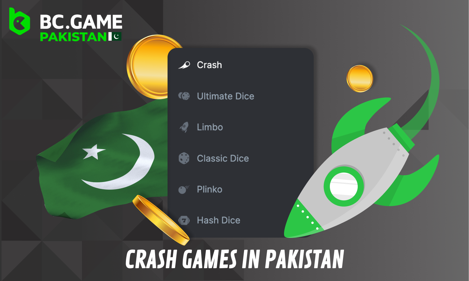 Crash games for players from Pakistan in BC Game