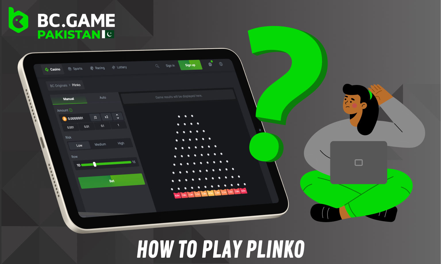 How do I play plinko at BC Game for Pakistanis