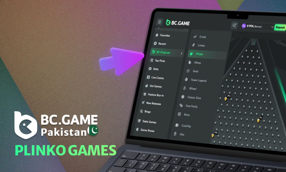 BC Game in Pakistan - Plinko for players
