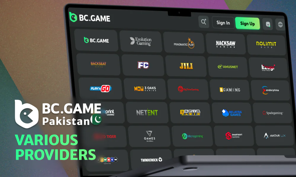 Providers of slots at BC Game for players from Pakistan