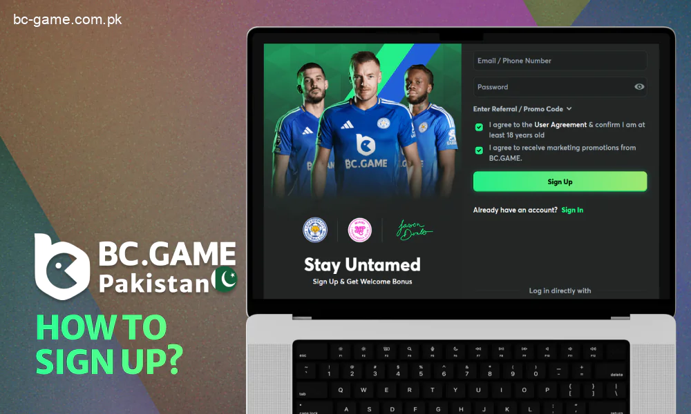 How to sign up at BC Game Pakistan