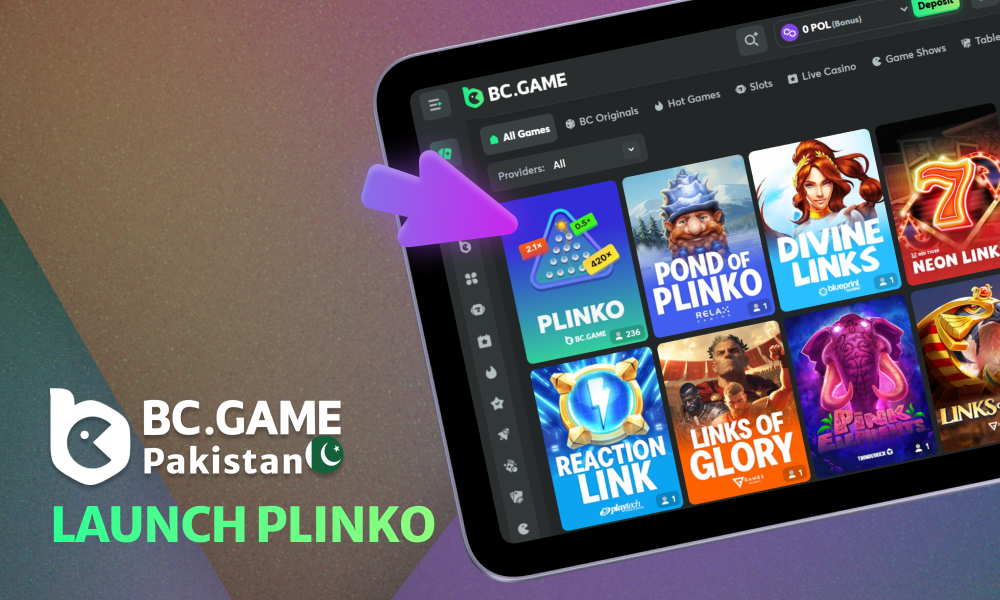 How to launch plinko game at BC Game Pakistan site