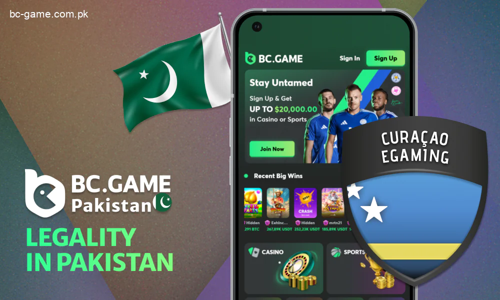 Legality of BC Game's operations for Pakistani residents